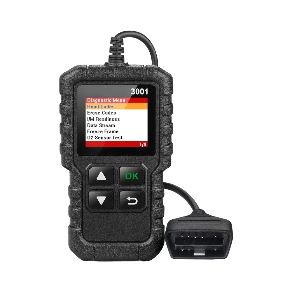 CR3001 Car Diagnostic Scanner With 76cm Cable Compact, Check Engine Light Fault Reader Tool 7 Languages