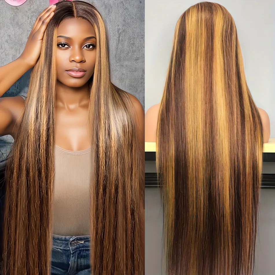 

30 40 Inch Highlight Straight Wigs 13x6 Human Hair 100% Lace Frontal Wig HD For Women Choice 13x4 Brazilian Cheap Glueless Wigs