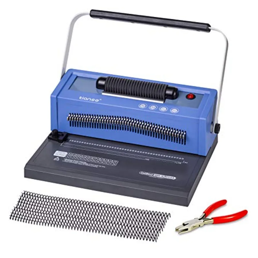 

Ручная машина для переплета книг на спирали с электрическим устройством для вставки пружин, регулируемой боковой отступкой и съемными штифтами в комплекте