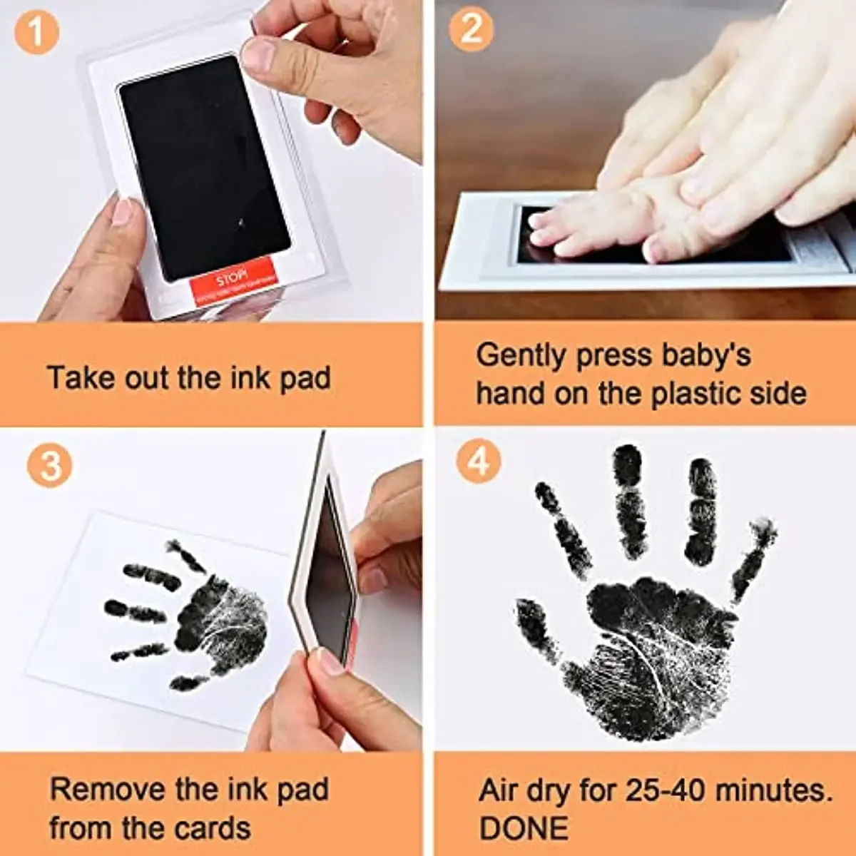 Baby Care Non-Toxic Baby Handprint Footprint Imprint Kit Baby Souvenirs Newborn Footprint Ink Pad for Newborn Baby Gifts