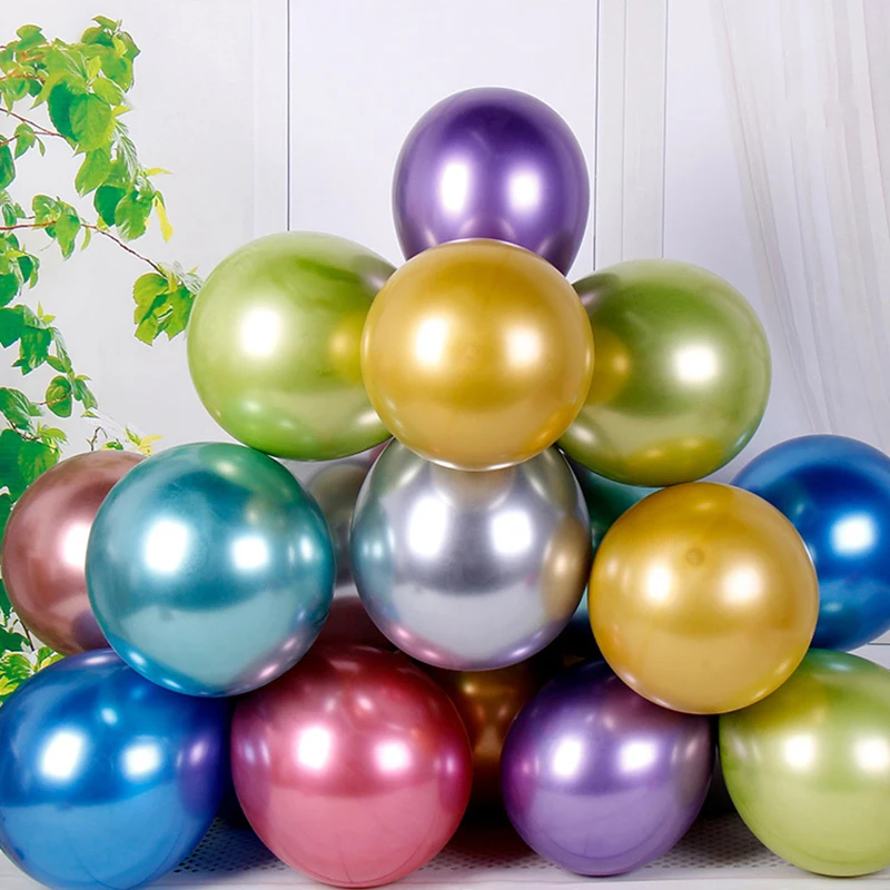 

50pcs 10inch Metallic Balloons Metal Latex Chrome Balloons Wedding Decorations Matte Helium Globos Birthday Party Decorations