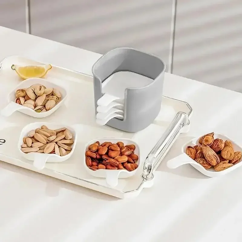 

6 Pieces Sauce Serving Bowls with Stacked Box Dipping Bowls with Handle for Candy Dessert Appetizer Nuts Seasonings Korean bowl