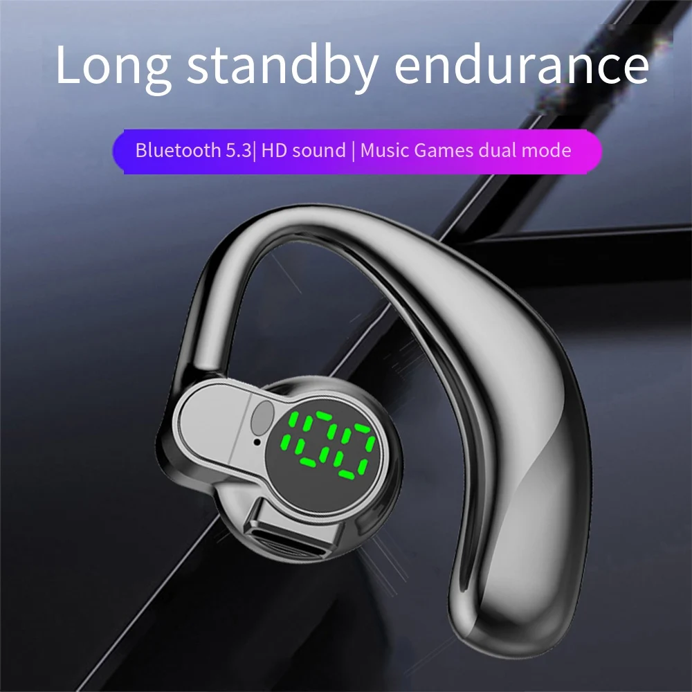 Bone Conduction Wireless Headphones 180 Degree Rotatable Bluetooth Handsfree Ear Hooks Noise Canceling Earphones with Microphone