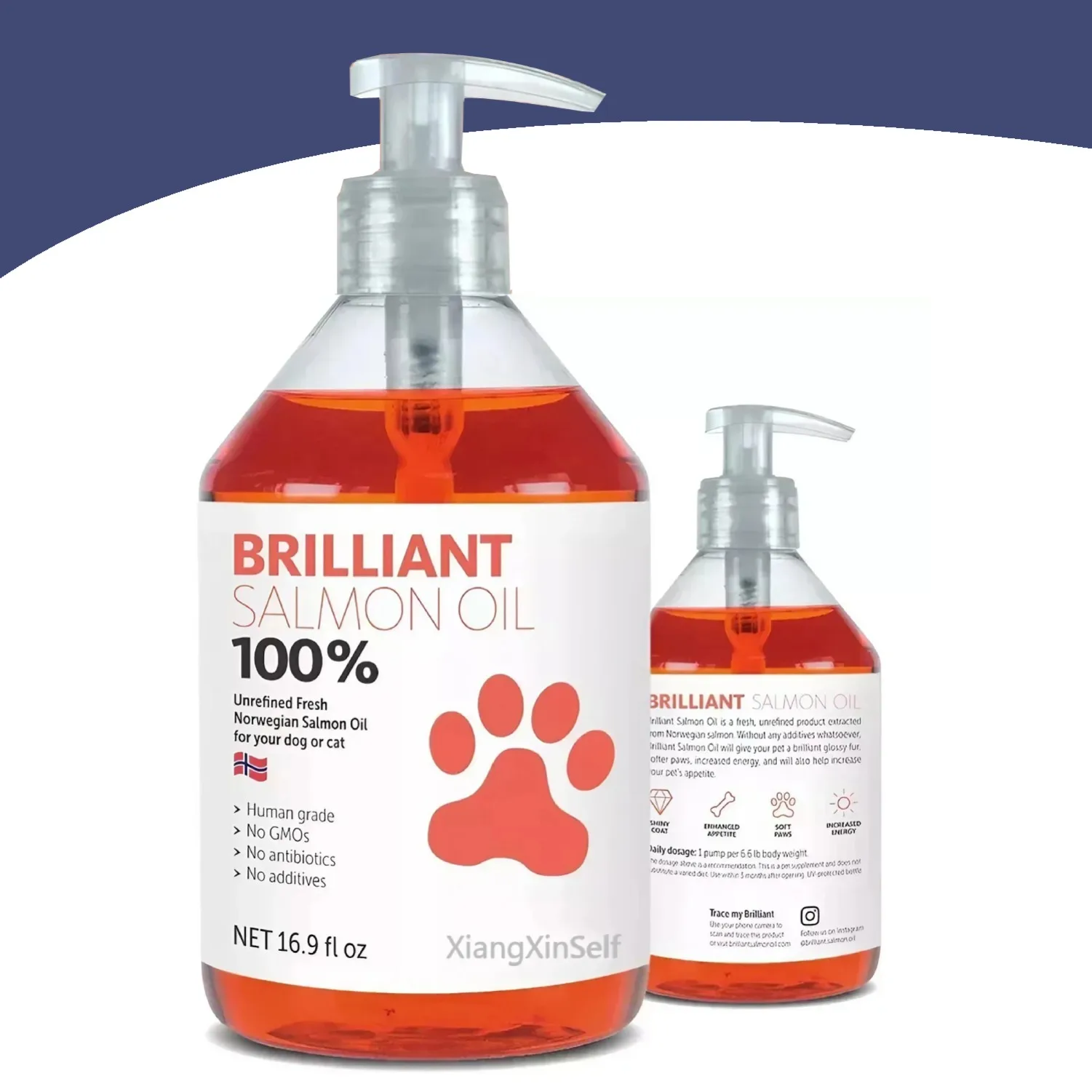 16,9 floz-aceite de pescado de salmón para mascotas, 21 ácidos grasos Omega, suplemento nutricional Natural para perros y gatos, 500ML