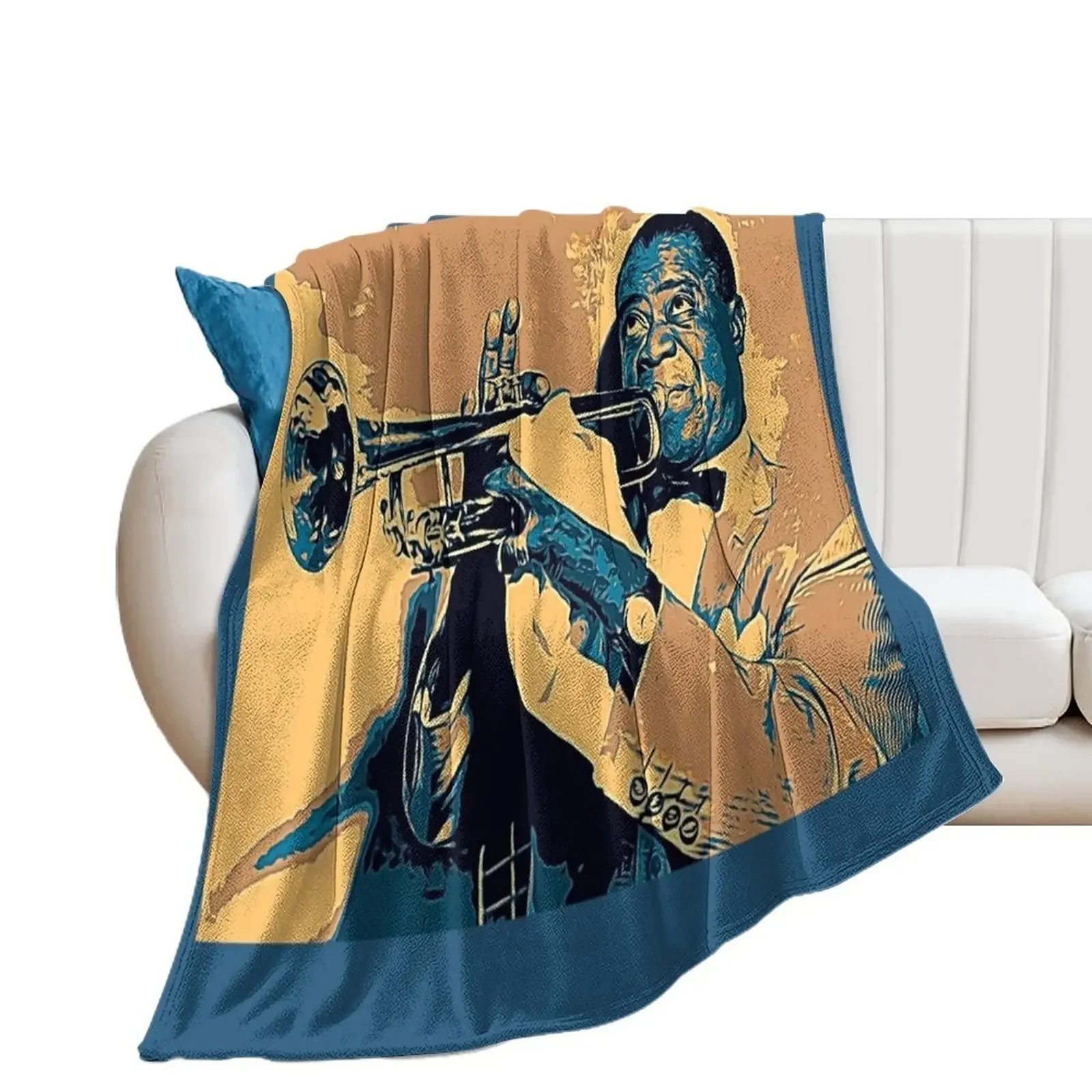 

Louis Armstrong Blowing His Trumpet Pop Throw Blanket Thins Quilt Blankets