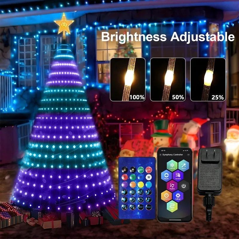 2.1M Christmas Light,Garland Fairy Light With Bluetooth APP and Remote control For Xmas Tree Decoration Lighting IP44 Waterproof