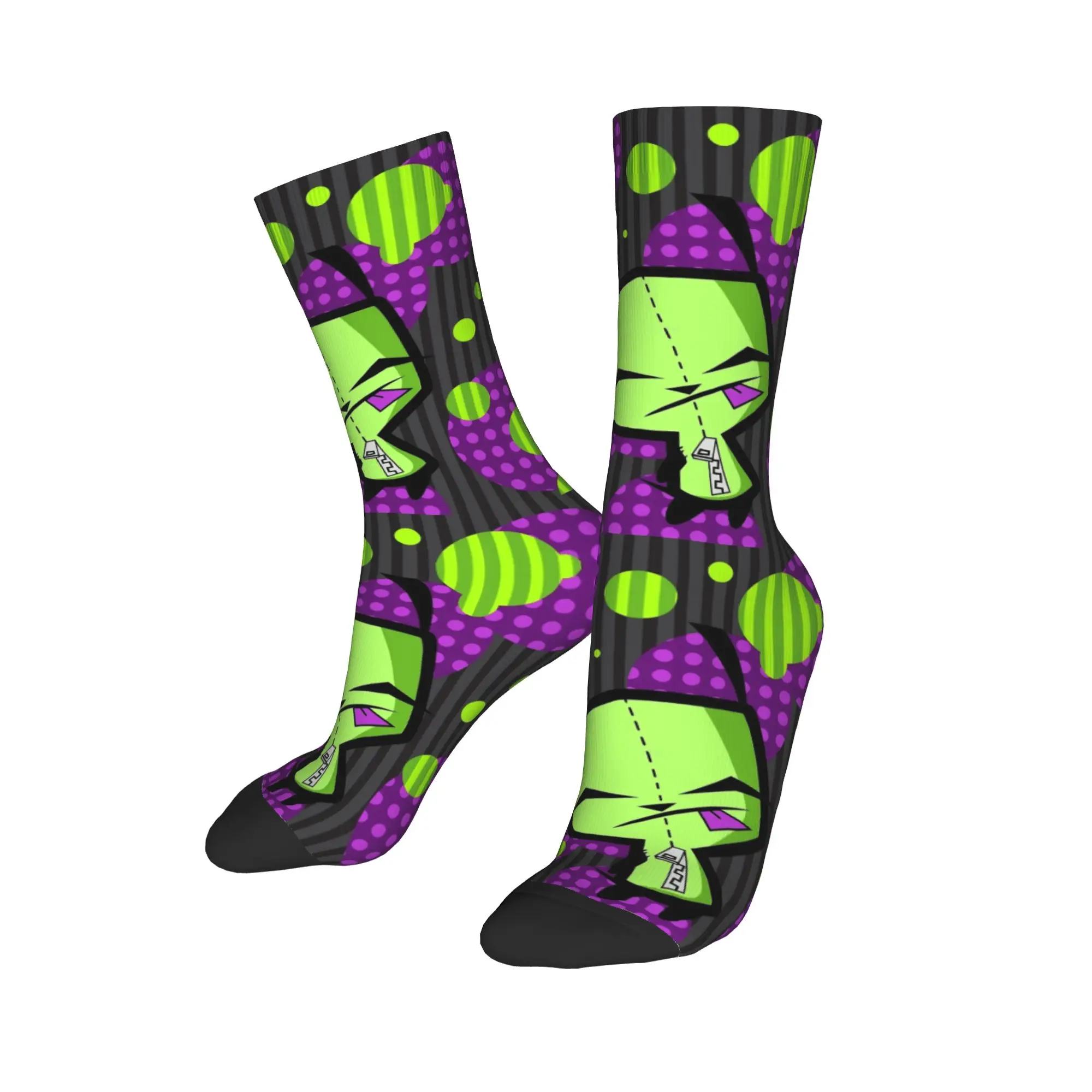 Autumn Winter Harajuku Men's Women's Happy Gir  Invaders Zims  Socks  Non-slip Basketball Socks,