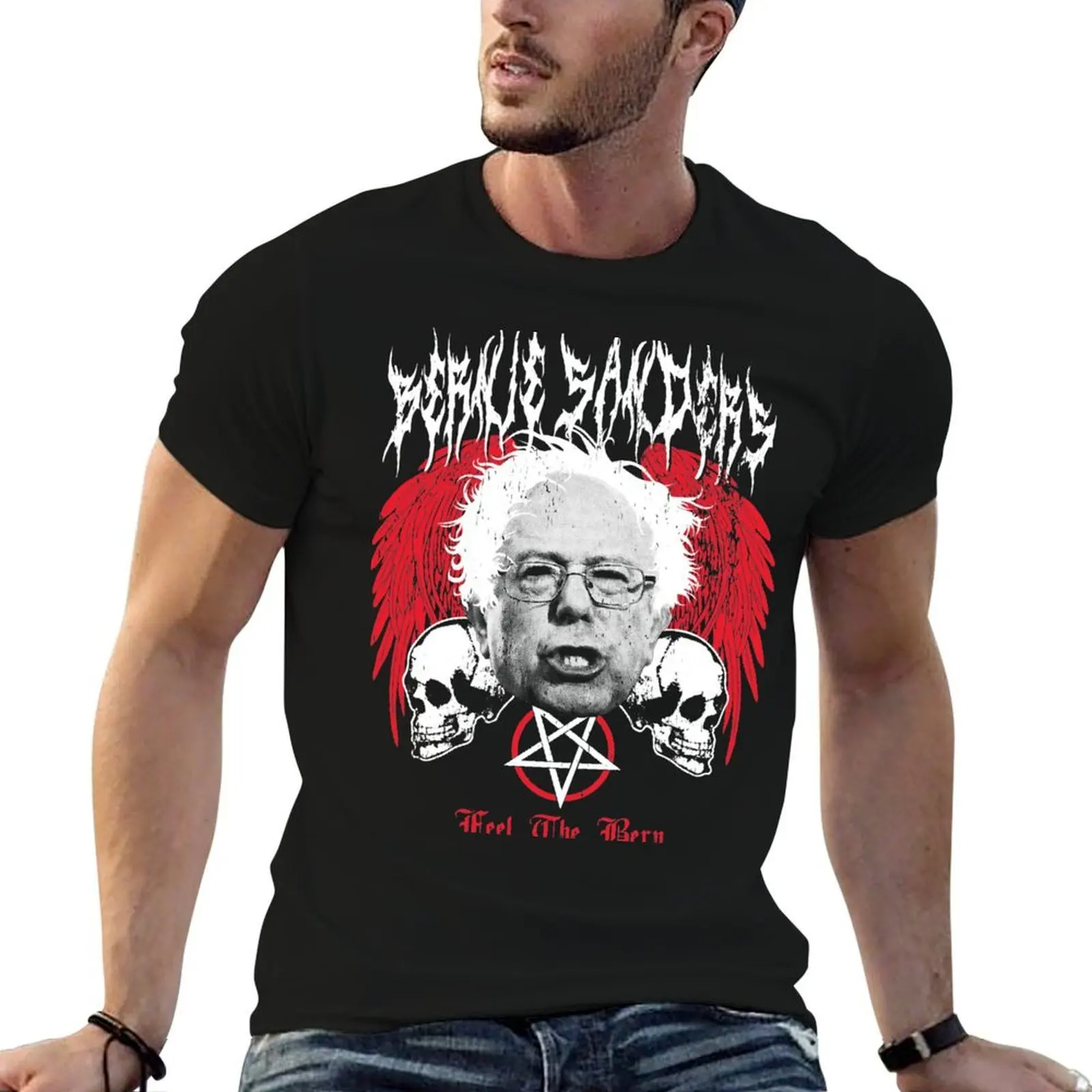 Camiseta FEEL THE BERN Heavy Metal Bernie Sanders, camiseta esencial, camisetas divertidas, camiseta de humor oscuro