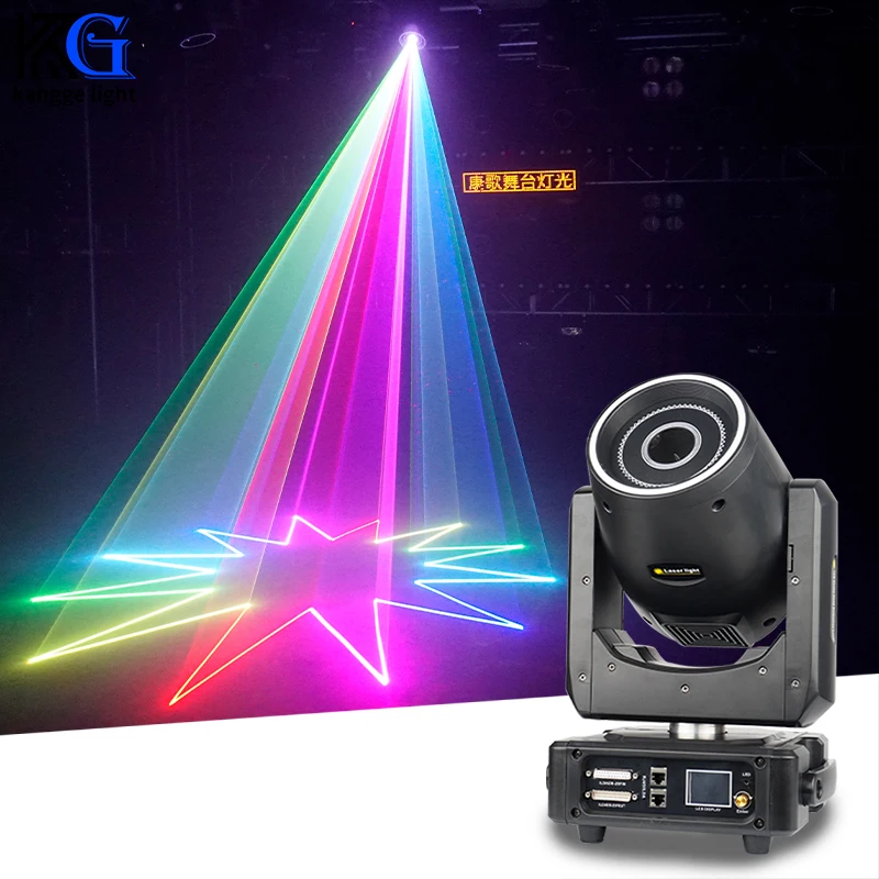 

10 Вт RGB лазерный движущийся головной свет ILDA Световая полоса 3D Апертура Свадебное лазерное сканирование DMX Party Bar Лазерные огни для ночного клуба