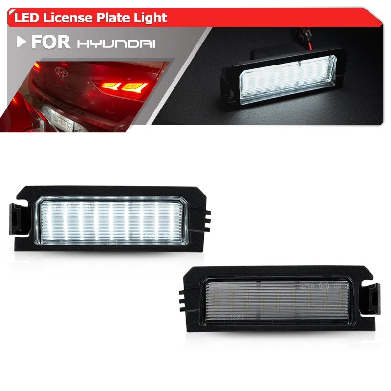2x luzes de placa de licença led livre de erros para hyunda elantra gt 2017-i30 pd pde fastback pd sonata 2018-velostar 2019-
