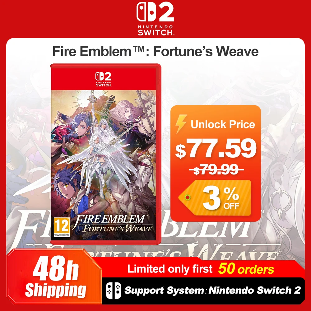 Fire Emblem: Fortune’s Weave, Nintendo Switch 2, 100% nieuwe fysieke gamekaart van Nintendo, strategische RPG-game voor de Switch 2-console.