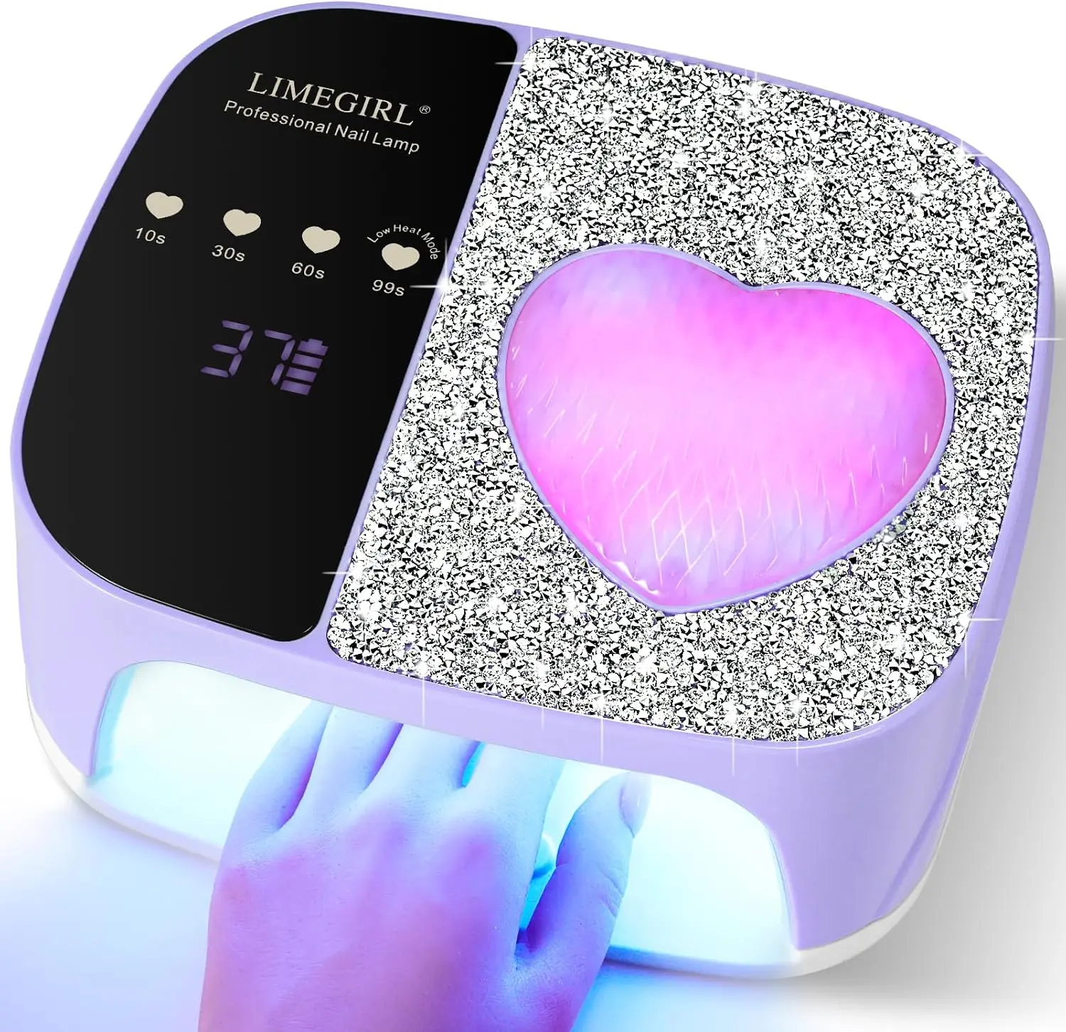 

UV LED Nail Lamp Kit, Purple Curing Light with 4 Timer Settings, Rechargeable for Gel Polish, Fast Curing, Home & Salon Use
