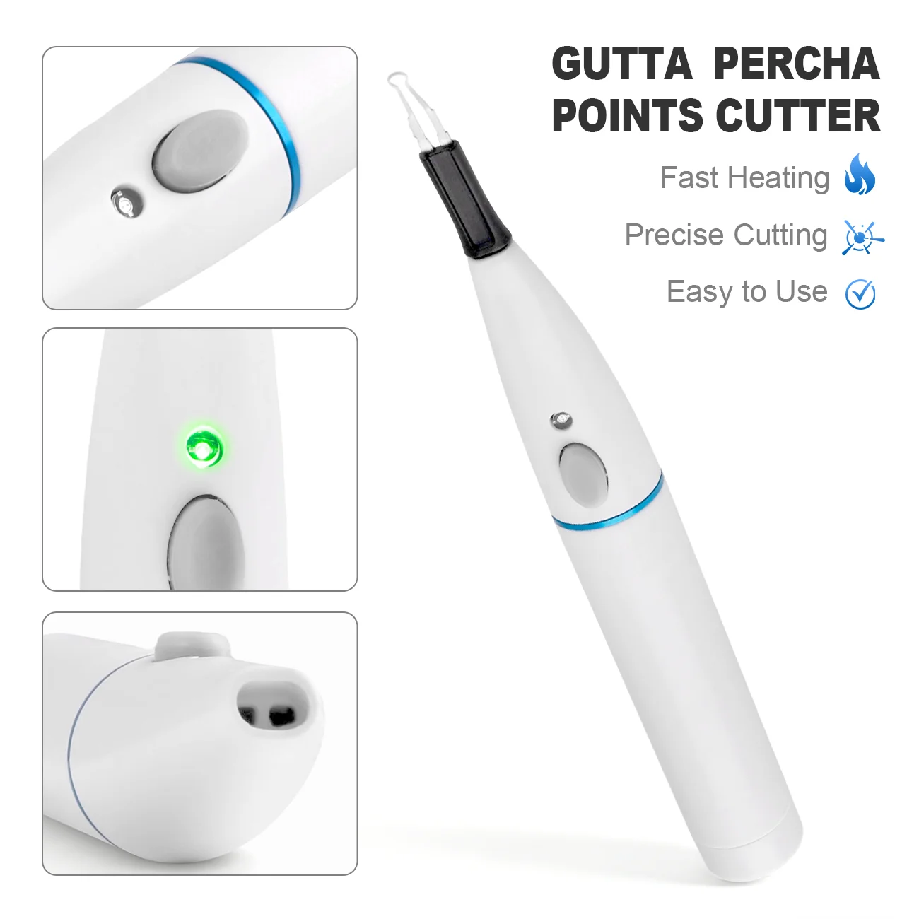 Cordless Dental Gutta Percha Cutter with 4 Tips For Percha Dissolved Breaker Dentist Heating Lab Equipment
