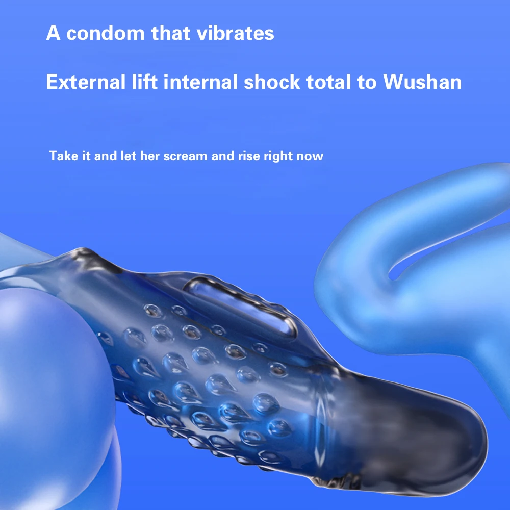 Vibrating Penis Ring Penis Sleeve Cock Enhancer Ring Solid Head Vagina Stimulation Reusable Penis Sleeve Sex Toy For Couple