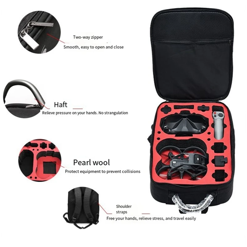 สําหรับ DJI Avata กระเป๋าเก็บกระเป๋าเป้สะพายหลังกระเป๋าไนลอนกันน้ําสําหรับ DJI Avata กล่องแบบพกพาเที่ยวบินอุปกรณ์เสริม Organizer-WMAN