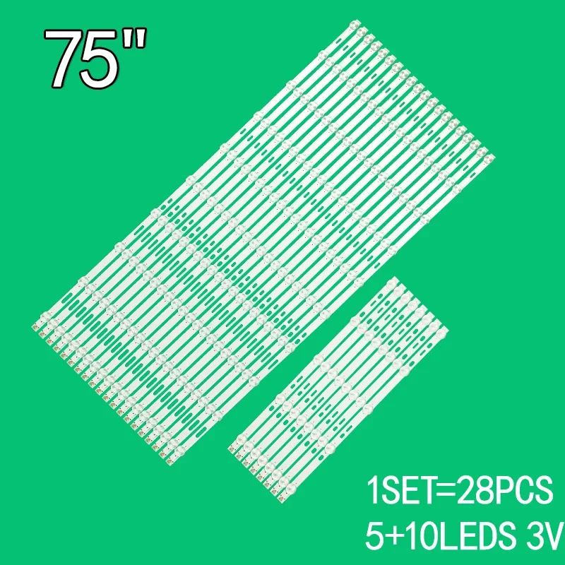 DLA Sony 75 cali 28 sztuk/zestaw LED XBR-75X850C XBR-75X850E KD-75X8500C S750QF59 V0 96.75S02.201 SVA750A03_ Rev04_ 10LED_ A Type_ 352