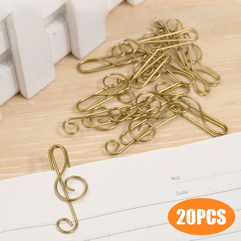 20pcs Colorful Musical Note Shaped Metal Paper Clips - Perfect for Arts & Crafts Pages Books Readers Children Collection