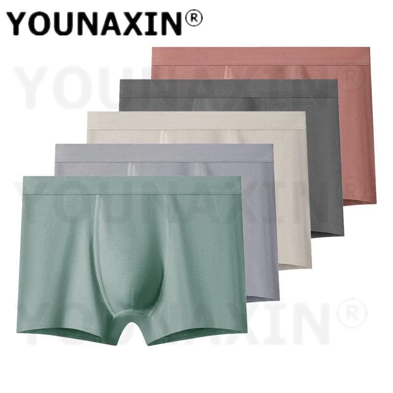 

YOUNAXIN 5 Pcs Men's Large Size Underwear Cotton Boxer Briefs Breathable Underwear Shorts Boy Sports Underwear XL 2XL 3XL 4XL