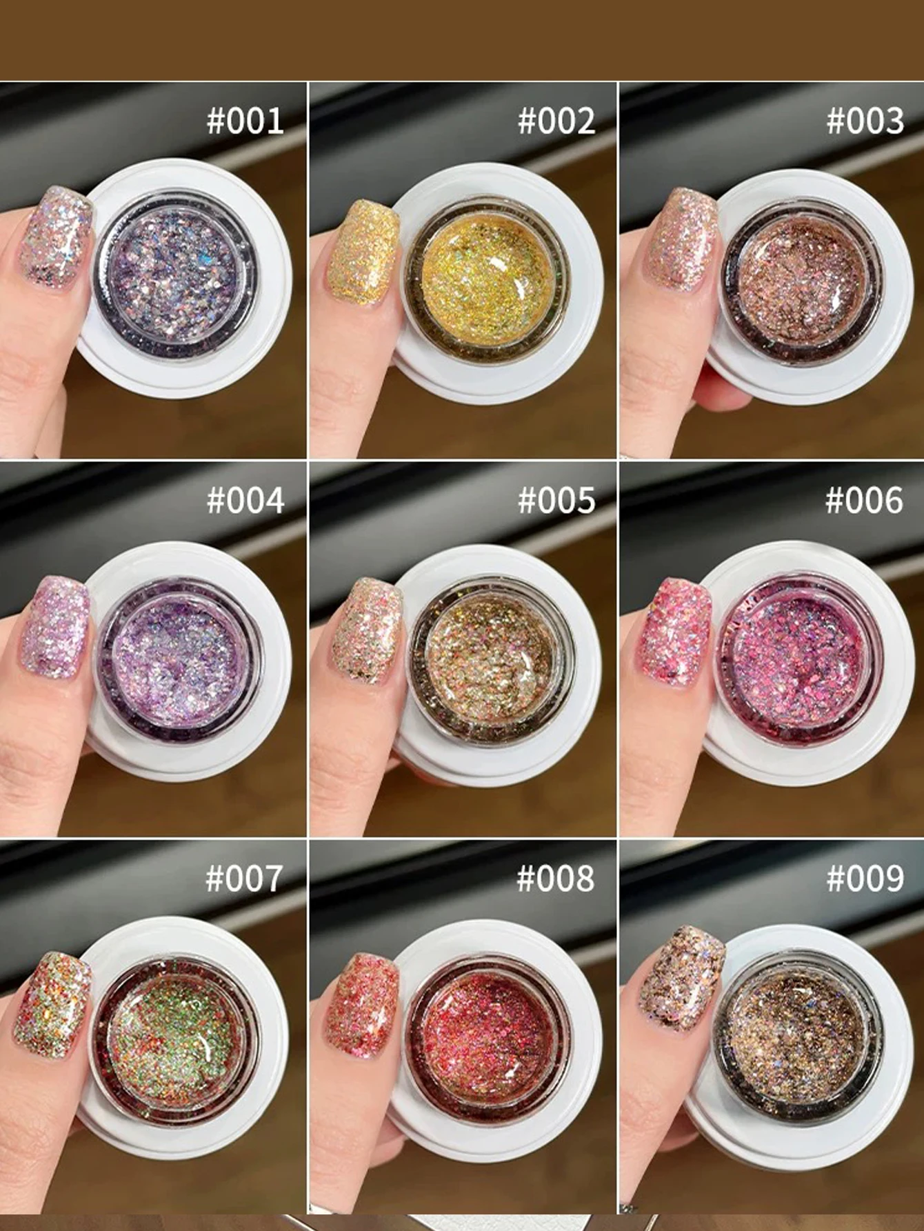 MeC 1-9 PCS 12ML Polar Day Explosion Glitter Gel Nail Polish Autumn Charming Whitening Versatile Diamond Nail Art Supplies
