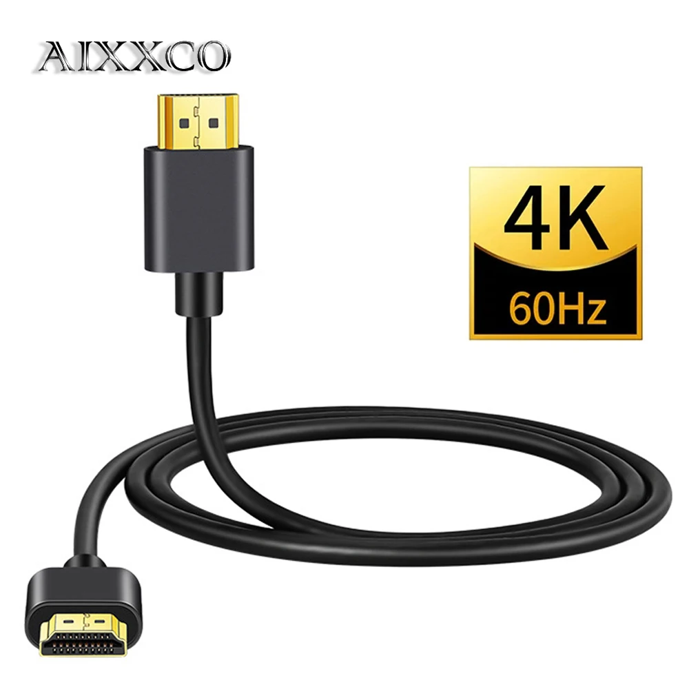 AIXXCO-Cable compatible con HDMI, conexión 2,0 de alta velocidad a HDMI, Cable de Audio y vídeo para UHD FHD 3D, 1M, 2M, 3M, 4K, 60Hz