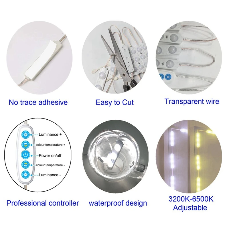 LED Kosmetik spiegel Lichter Kit Ersatz Ersatzteile Zubehör Eitelkeit Make-up Licht Schmink tisch Lampe Spiegel Lichter Streifen