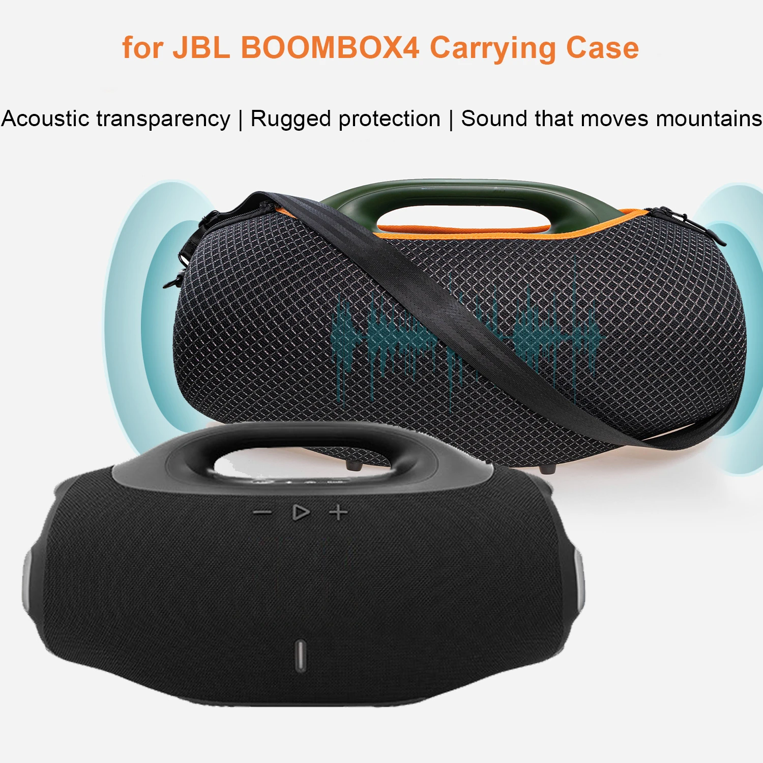 Etui z tkaniny do głośnika JBL BOOMBOX 4 - Przenośne, bezprzewodowe, kompatybilne z Bluetooth, mocny dźwięk - Podwójny zamek błyskawiczny (tylko etui)