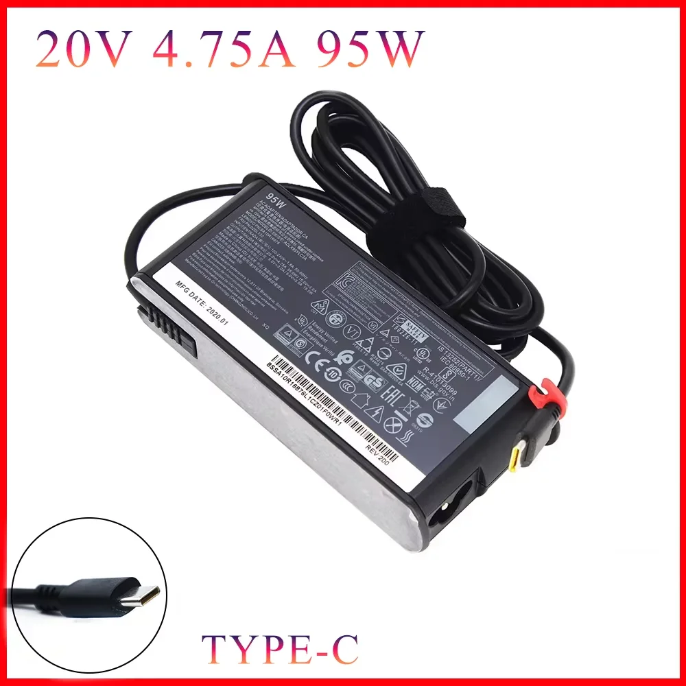 

20V 4.75A 95W USB Type C PD Charger Laptop Power Supply Adapter for Lenovo Asus Hp Samsung Y740S-15IRH Y9000X Y740S