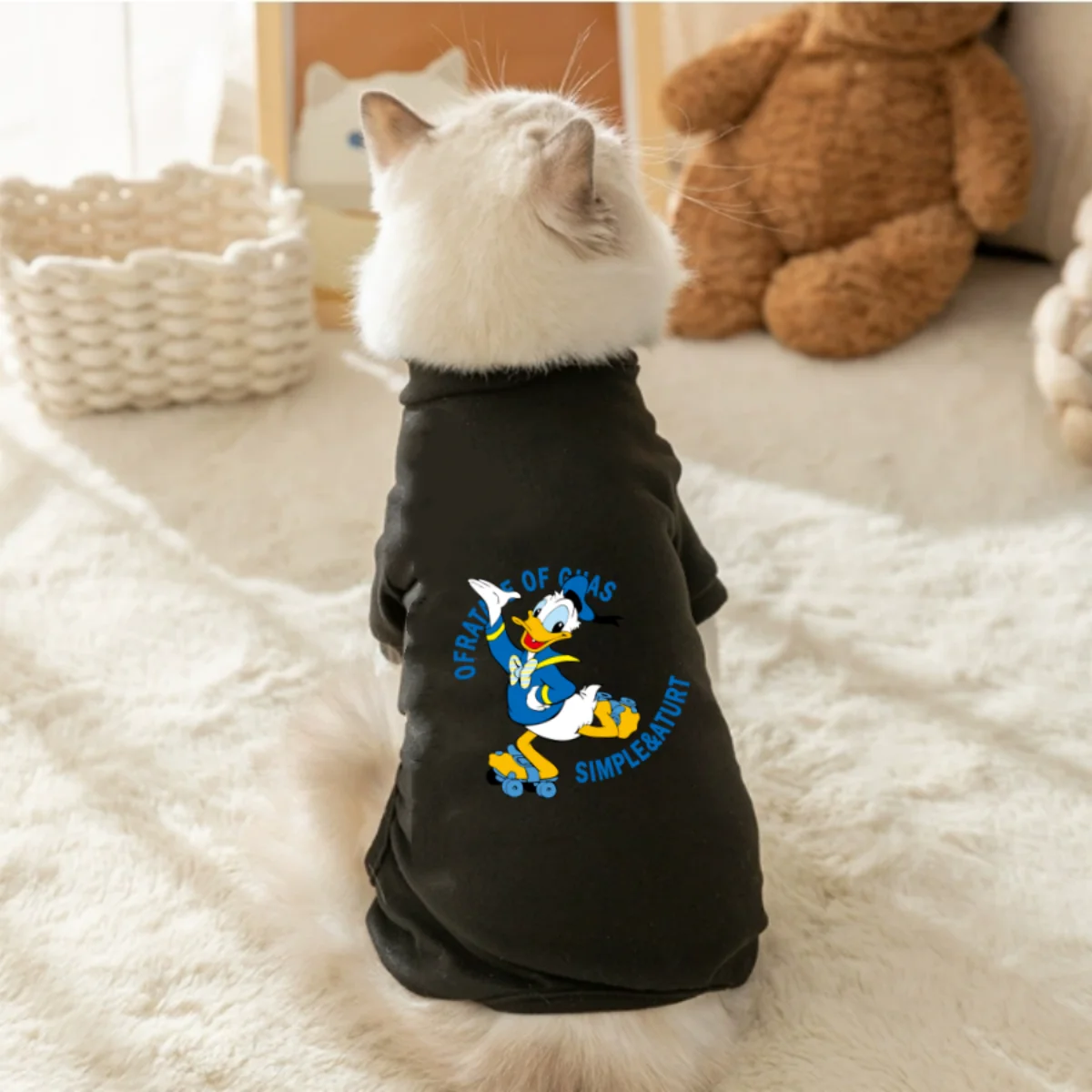 1PC süßer Donald Duck Fashion bedruckter Haustier-Rundhals-Hoodie