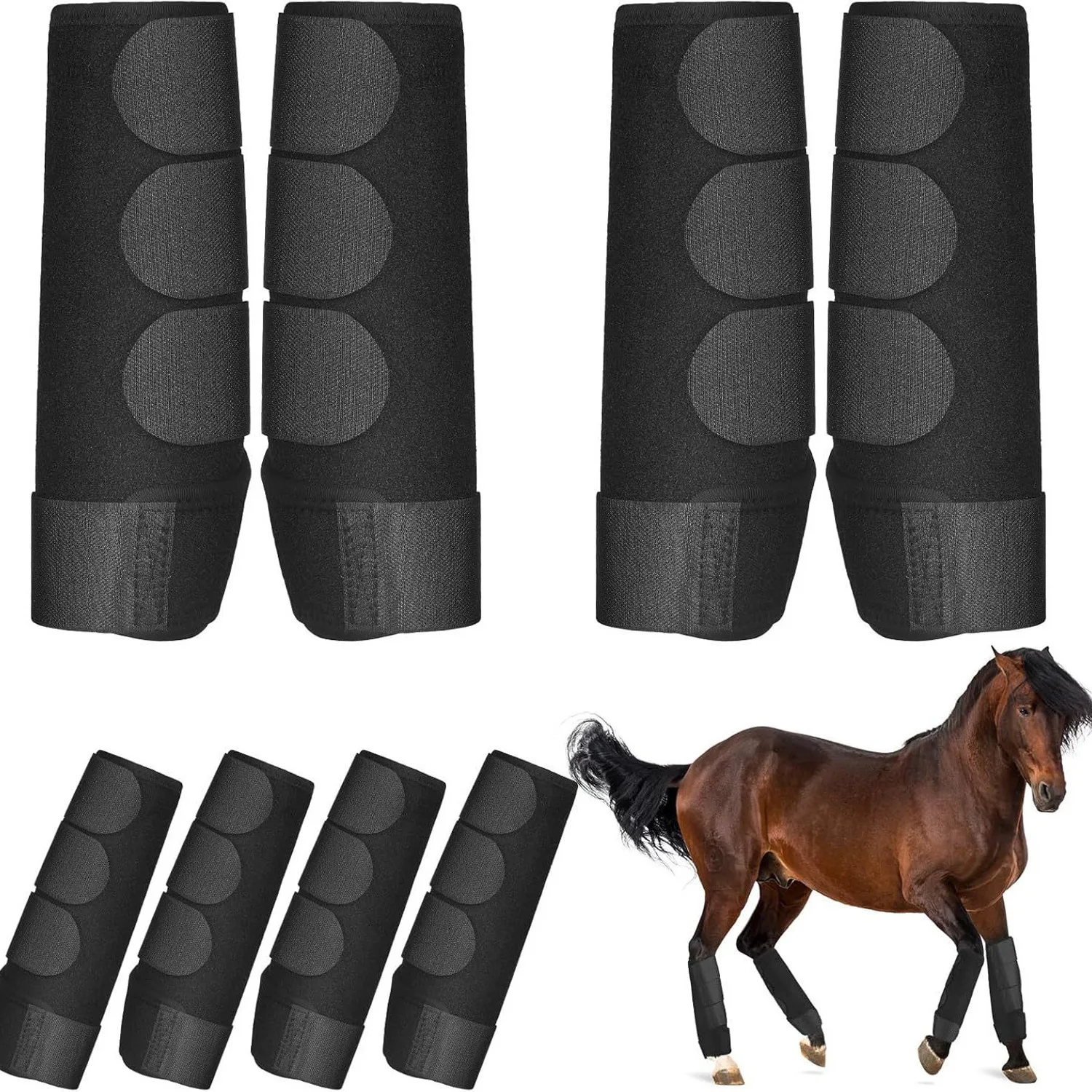 Horse Leg Guards Anti Collision Straps Horse Leg Protective Sleeves Horse Leg Wraps Protective Gear Leg Covers for Equestrian