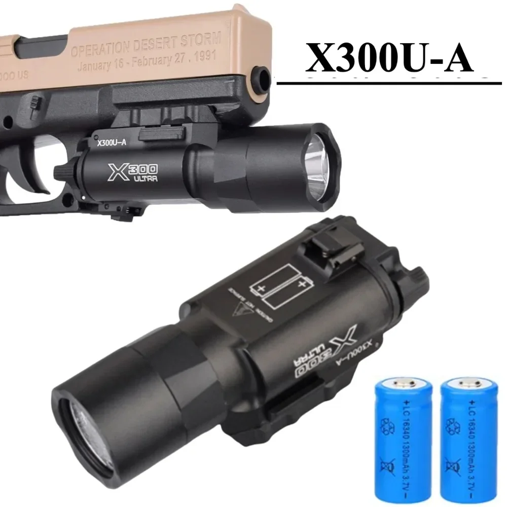 X300U Tactical Flashlight LED Illuminated Hunting Pistol Weapon Light with Dual Function Switch for 20mm Picatinny Rail