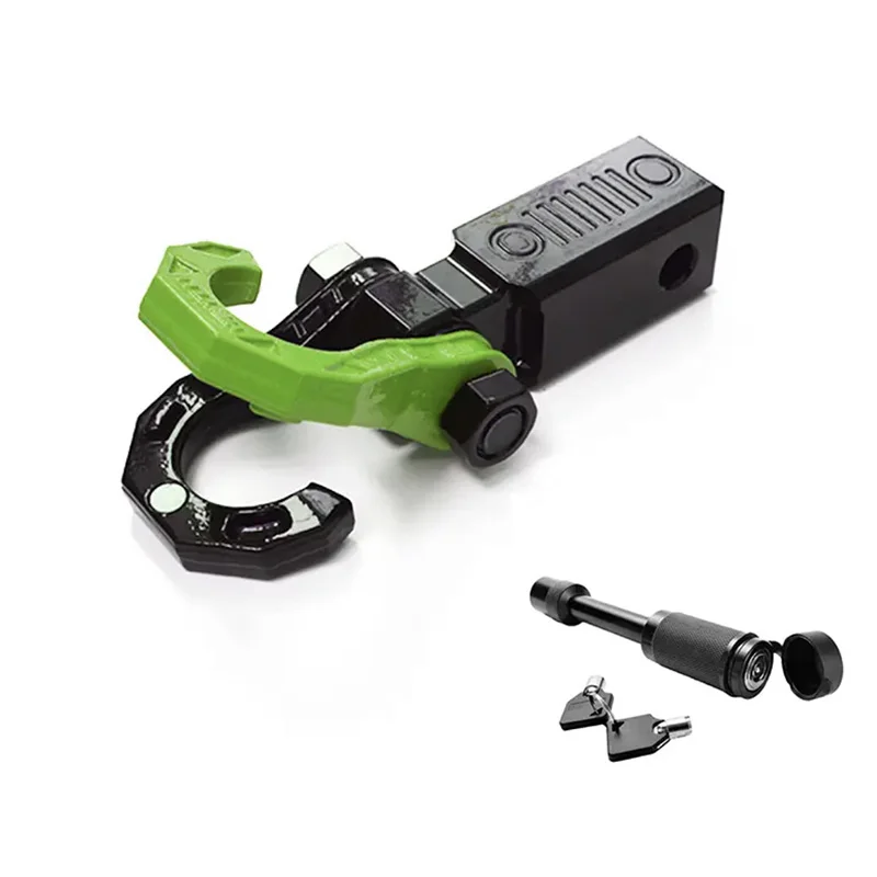 Shackle Hitch Receiver 2 with 3/4 D Ring Shackle and 5/8 Trailer Hitch Lock Pin 68000 Lbs Heavy Duty Receiver Towing Kit