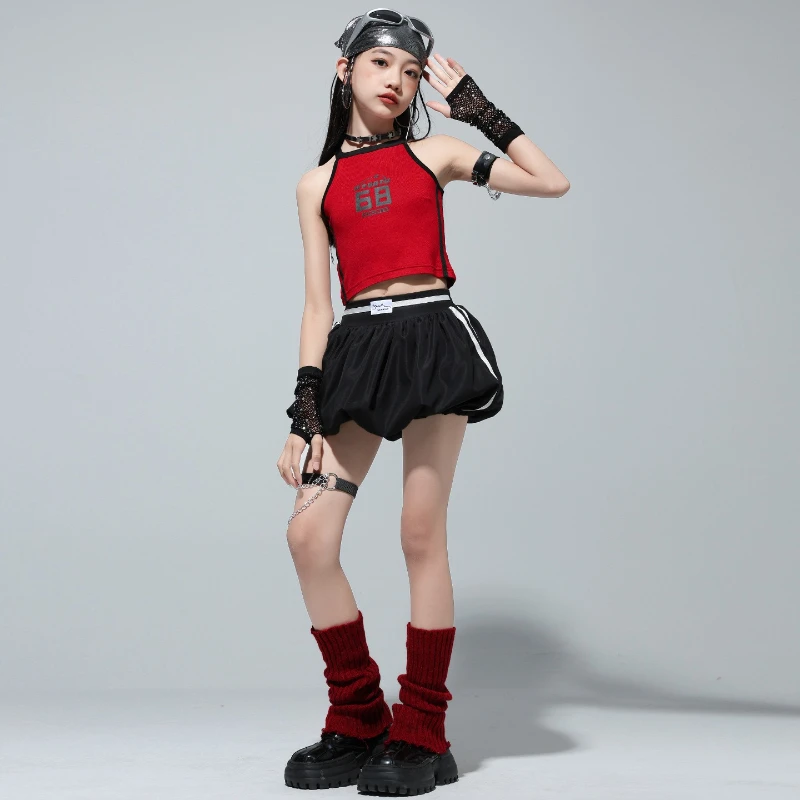Hip Hop Girls K-pop Crop Top Street Dance Skirt Cool Streetwear Outfits Group Sweet Jazz Costumes Stage Performance Clothes Sets