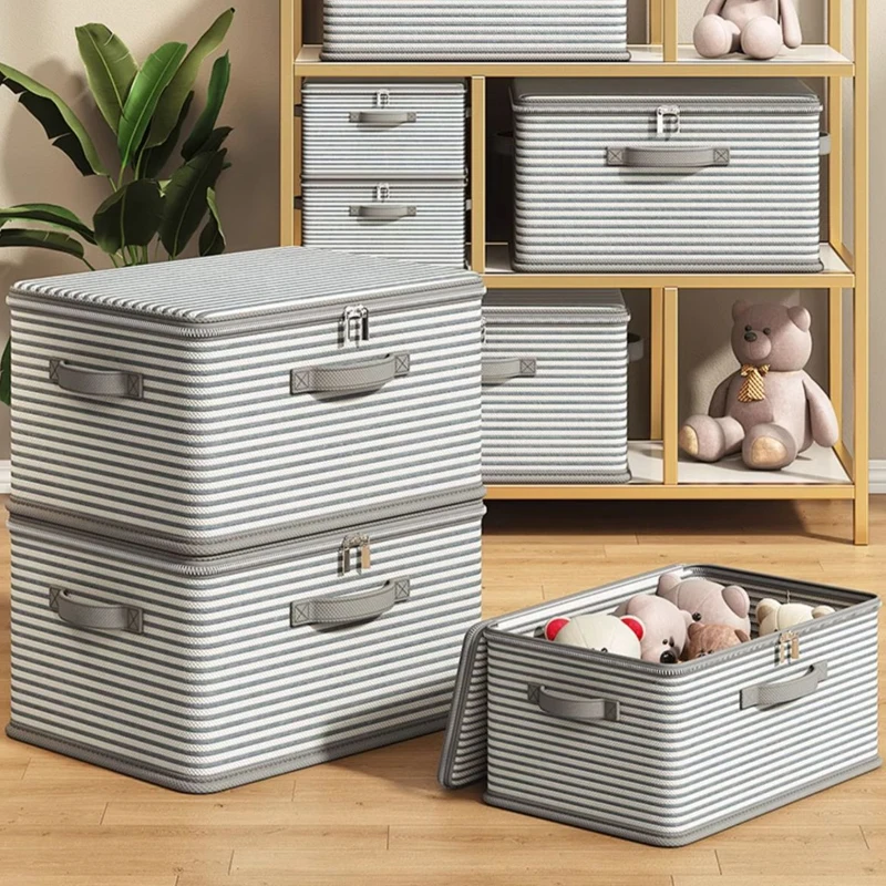 Faltbare Aufbewahrungsbox mit 26/40/52 l Fassungsvermögen, zum Organisieren von Kleidung, Decken und Spielzeug, stapelbare Aufbewahrung platzersparend