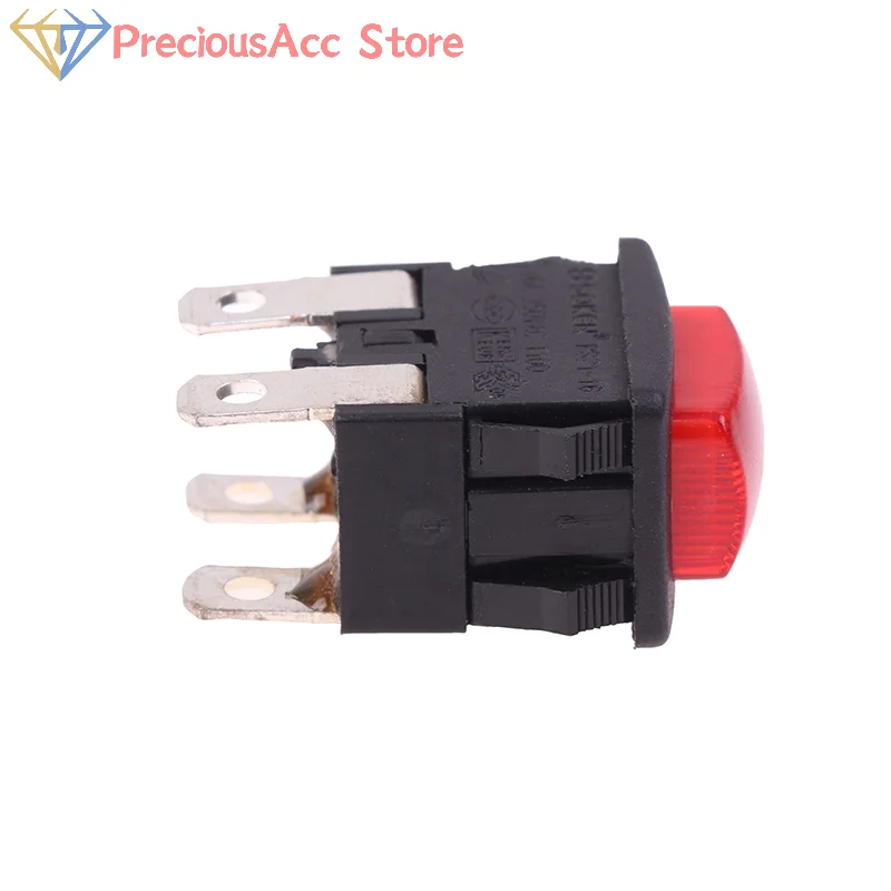 Red 4Pin 16A Push Button Rocker Switch PS21-16 Self Lock On Off Lighted For Heater Vacuum Cleaner Steamer Control Panel