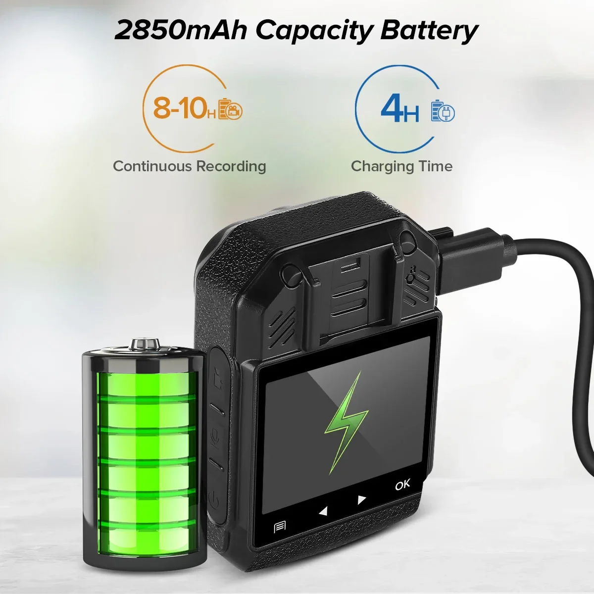 BOBLOV KJ21Pro Body Camera 1296P HD, Night Vision 15ft, 10HR ,  Touch Screen, Remote Control, Mini Camcorder for Security