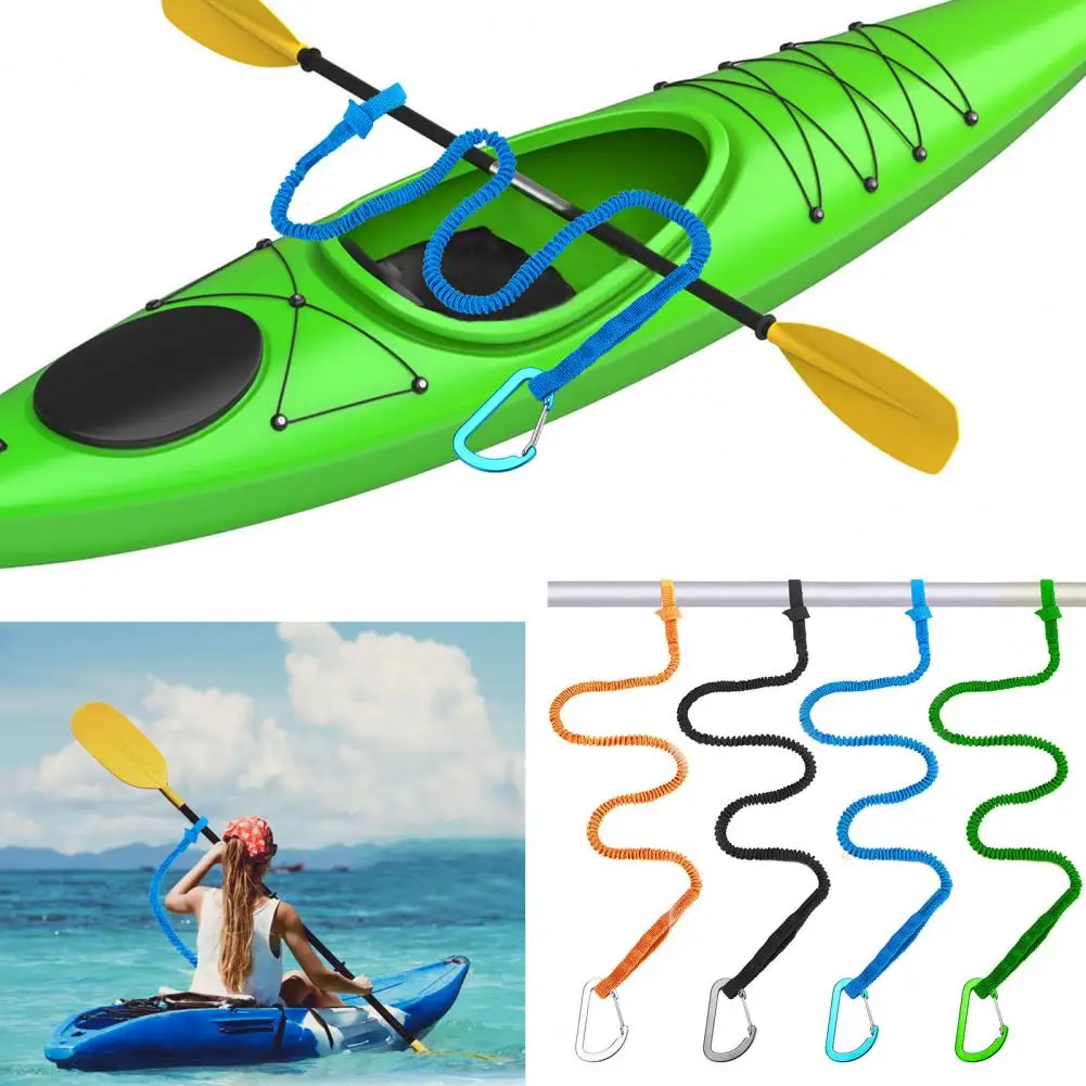 Kayak Paddle Leash Elastic Bungee Strap Lanyard Rope Lightweight Kayak Rod Leash for Boating Fishing Rafting Canoeing