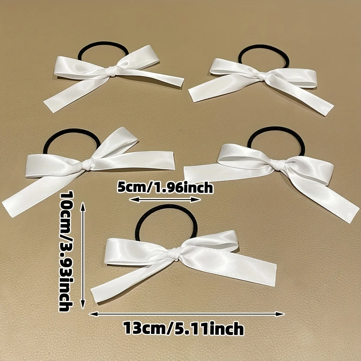 5 قطع على طراز نسائي، عصري ولطيف، ربطة شعر على شكل فيونكة بيضاء، مناسبة للاستخدام اليومي، إكسسوارات شعر هدية موصى بها #2