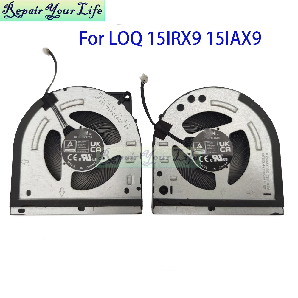 12V 5V Notebook Cooler CPU GPU Fan For Lenovo LOQ 15IRX9 15IAX9 15IAX9I 83DV 83FQ F24224 F24223 DFS5L22H05G86H DFSCL42P16593A