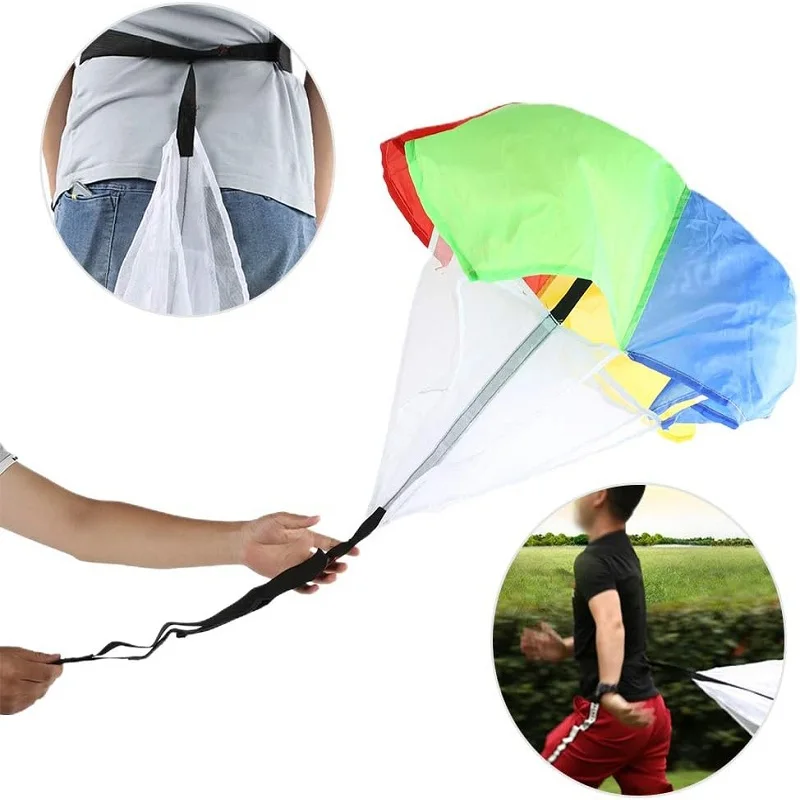 Guarda-chuva Parachute Resistance para esportes de velocidade, colorido, não tóxico, aptidão física, corrida, futebol, treinamento de velocidade, crianças, seguro