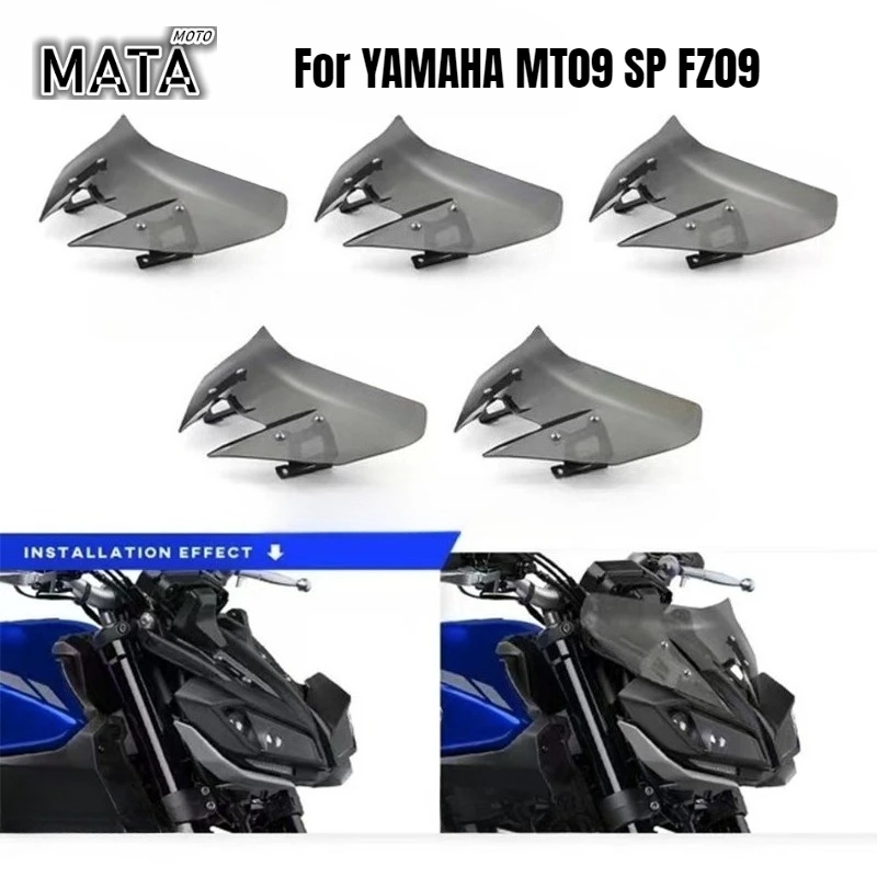 

MT09 Windshield Windscreen for YAMAHA MT09 SP FZ09 Motorcycle Wind Deflectors Windshield Pare-brise 2017-20 FZ MT 09 Accessories