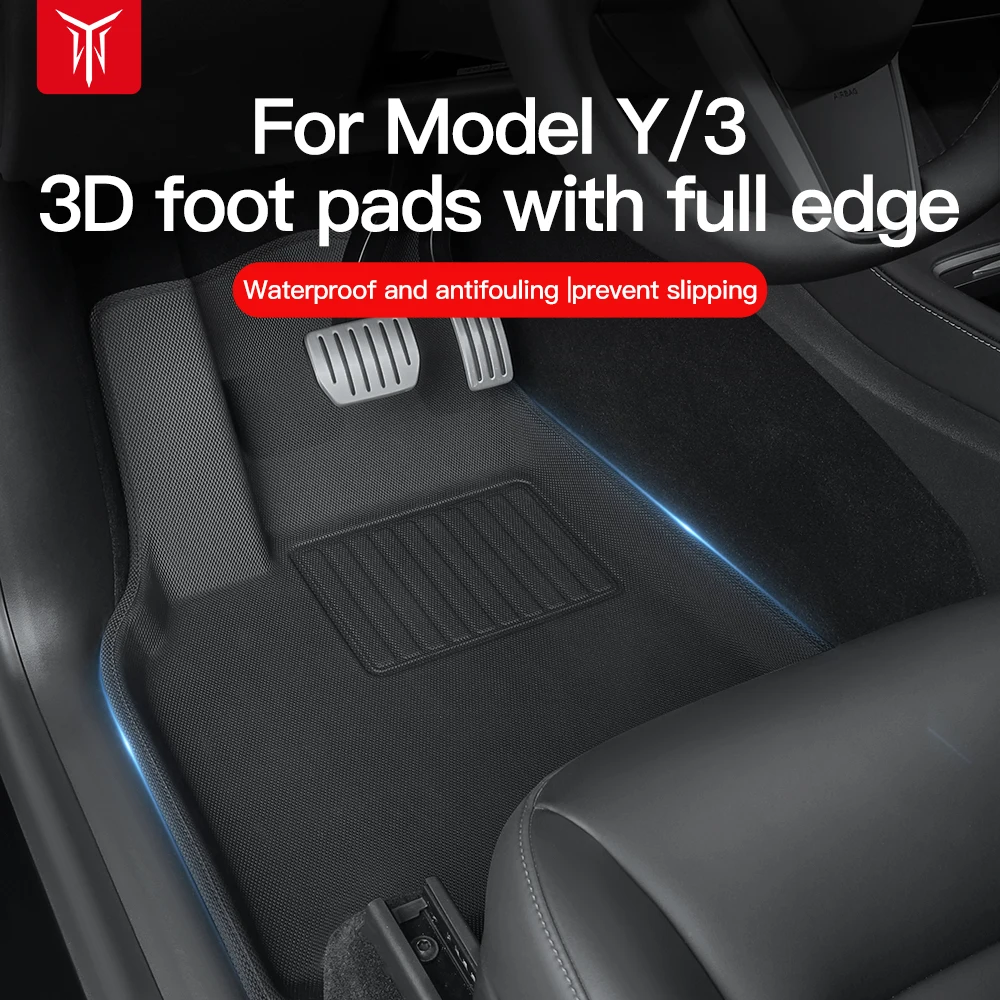 YZ For Tesla Model 3 Y Highland Floor Mat Bagage Mat Trunk mat 2017 to 2024 Vier Seizoenen waterdichte 3D Vloer  Liner