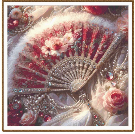 Набор для вышивки крестом, наборы для вышивания крестом, иглы для вышивания, комплект для вышивания крестом Luoshen Glass Fan Набор для вышивки крестом, наборы для вышивания крестом, иглы для вышивания, комплект для вышивания крестом Luoshen Glass Fan