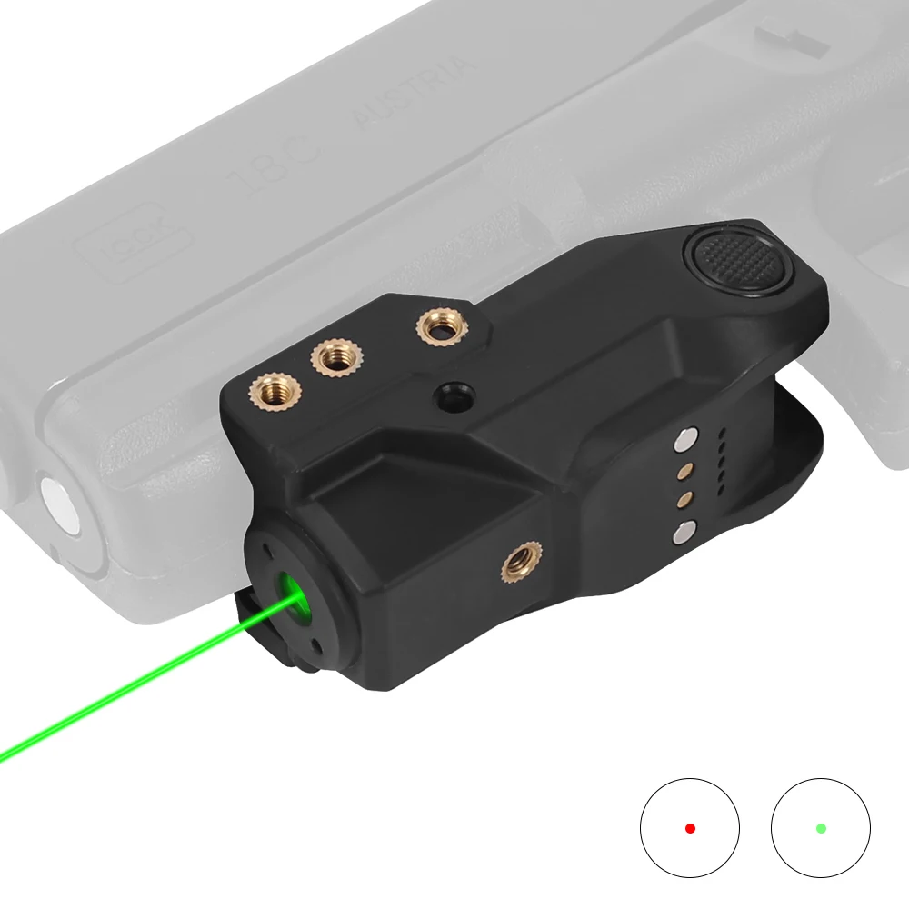 

Low Profile Compact Tactical Red & Green Laser Sight for Pistol Handgun Build-in Rechargeable Laser Sight Airsoft Accessories