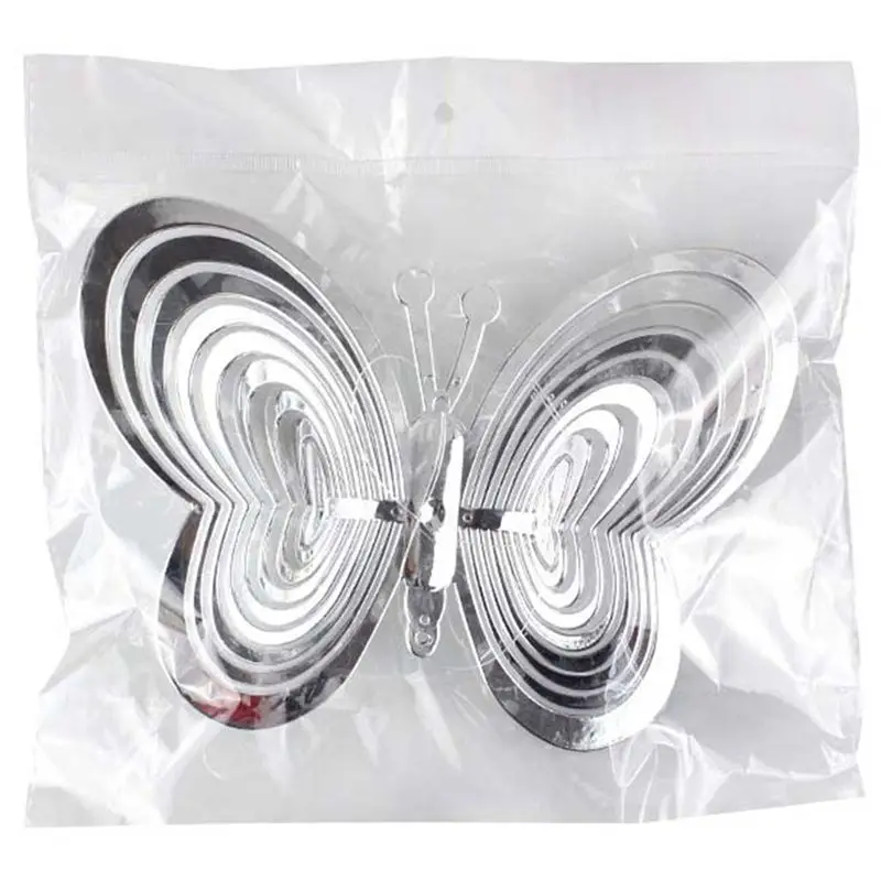 A44Z-Butterfly Wind Spinners Hanging Ornaments Bird Deterrent Wind Catcher Rotating Wind Chime Home Garden Outdoor Decoration