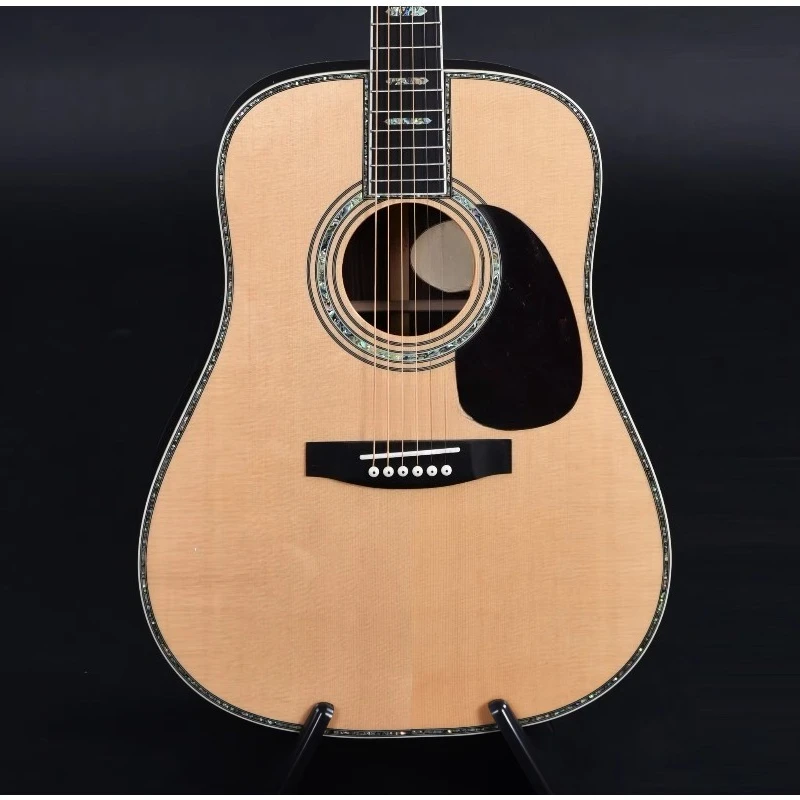 41 Inch Full Solid Wood Acoustic Electric Guitar, Handcrafted Folk Guitar