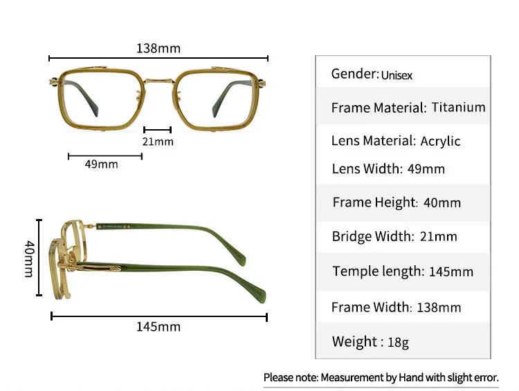 Titan Schildkröte Lesebrille Männlich Handgemachte Schmale Brillen Rahmen Anti Blaues Licht Gläser +1,0 1,5 1,75 2,0 – Detail 1