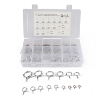 A20F-180Pcs Double Wire Clamp Hoop Hand Grip Spring Clamp Car Motorcycle Tubing Pipe Clamp Hose Clamp Car Set 5-24