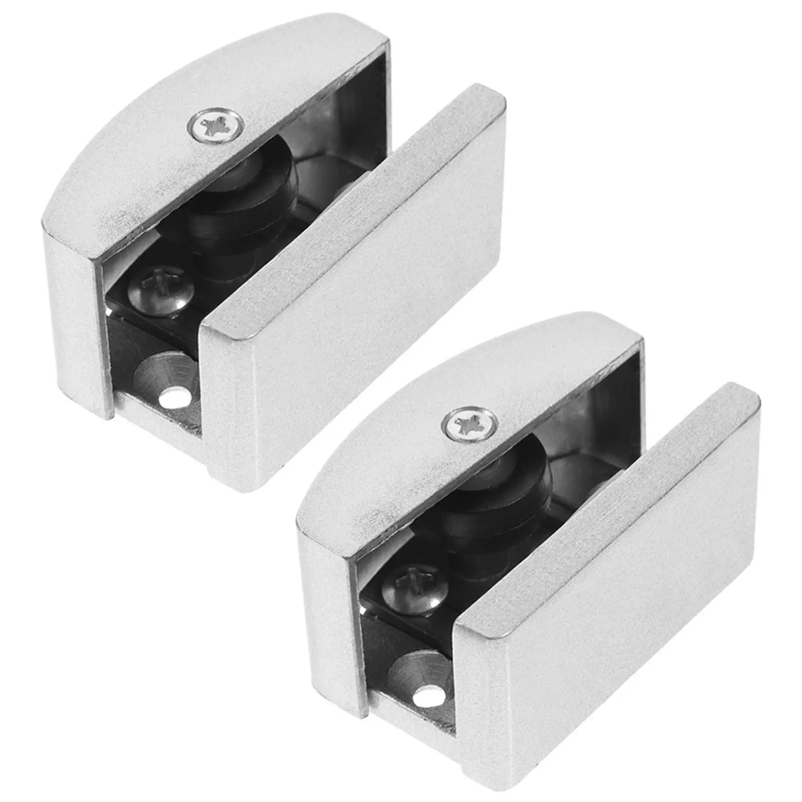

2pcs Shower Door Bottom Guide Rubber Aluminum Alloy Sliding Glass Door Track Replacement Parts Bumper Limit Switch