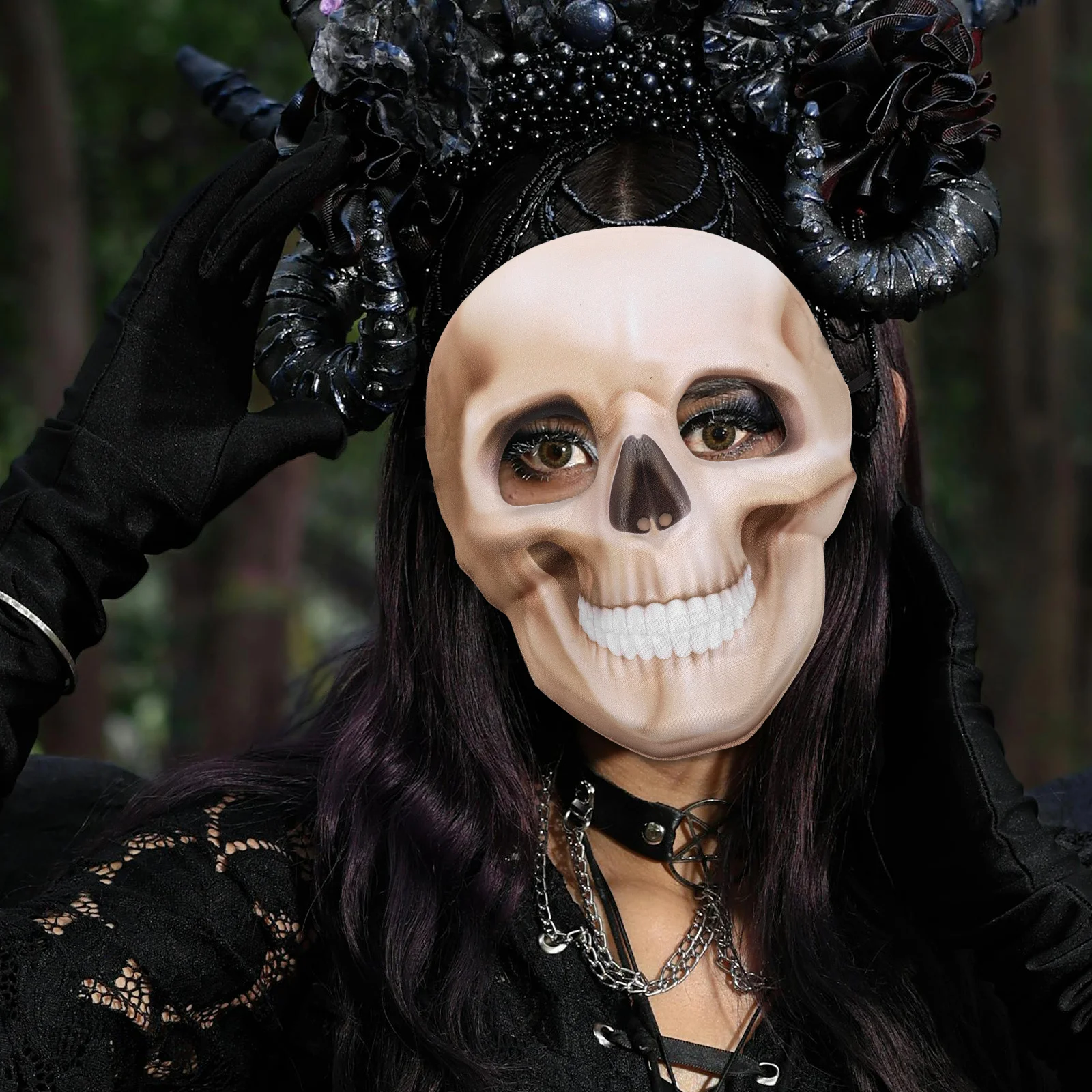 

Skull Mask Halloween Party Cosplay Prop Decorative Masquerade Carnival Performance Accessory Scary Costume Mask