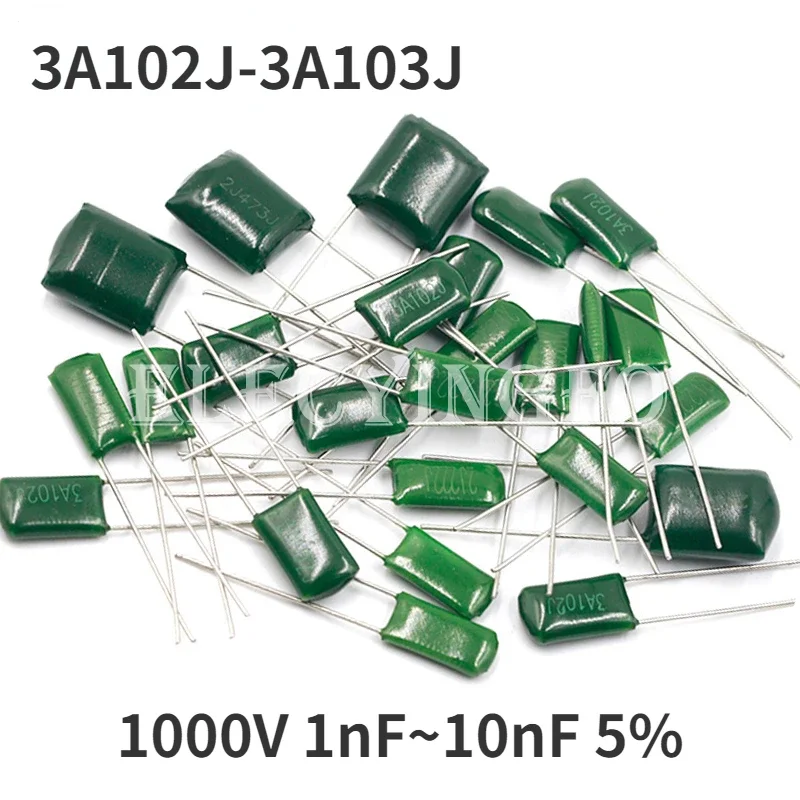 

100pcs 1000V 3A102J-3A103 J 1nF~10nF 5% Mylar Polyester Film capacitor 102 222 332 472 103 3A